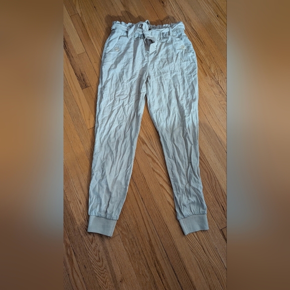 Dynamite Light Gray Tie-Waist Joggers - Picture 1 of 5